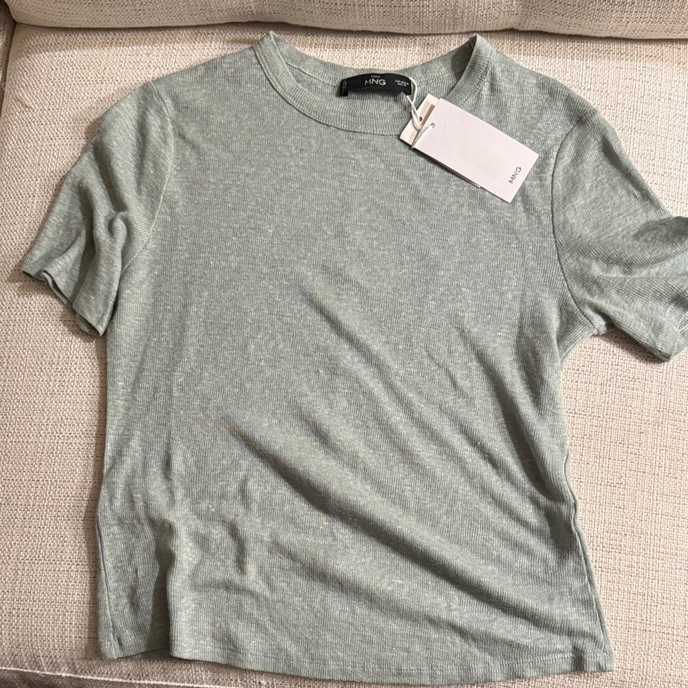 Mango Green Linen Tee